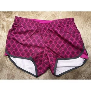 Women Augusta Sportswear Athletic Shorts Pink Black Print Moisture Wicking Small